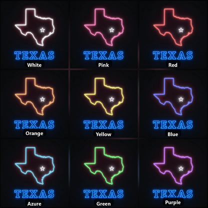 Texas State Map Star Vintage LED Neon Sign Home Neon Signs - Shineneon