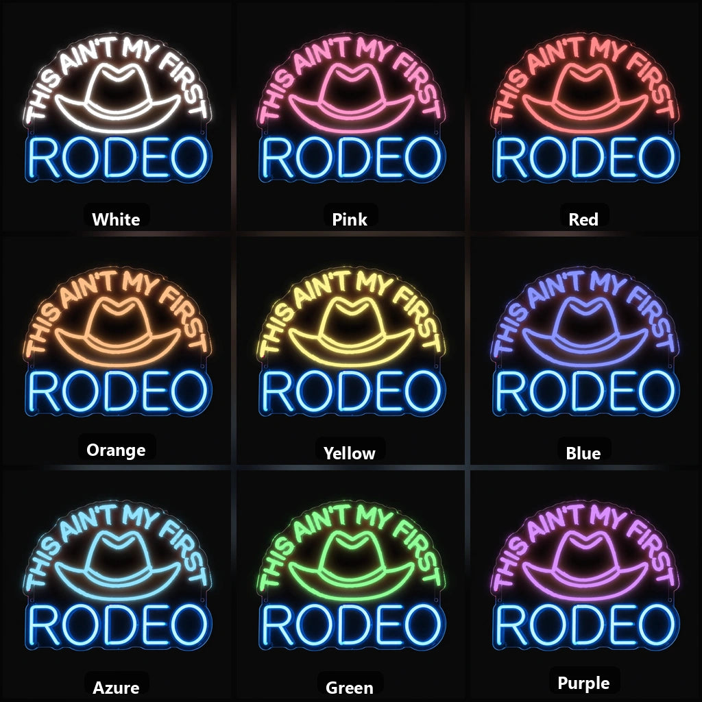 This Aint My First Rodeo Cowboy Hat Vintage LED Neon Sign Home Neon Signs - Shineneon