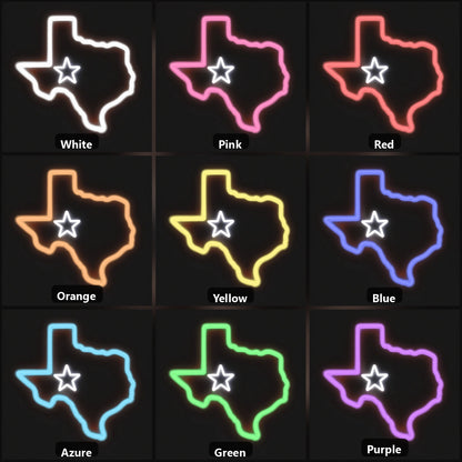 Texas Map Lone Star Vintage LED Neon Sign Home Neon Signs - Shineneon