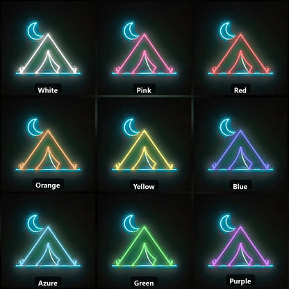 Tent Crescent Moon Vintage LED Neon Sign Home Neon Signs - Shineneon