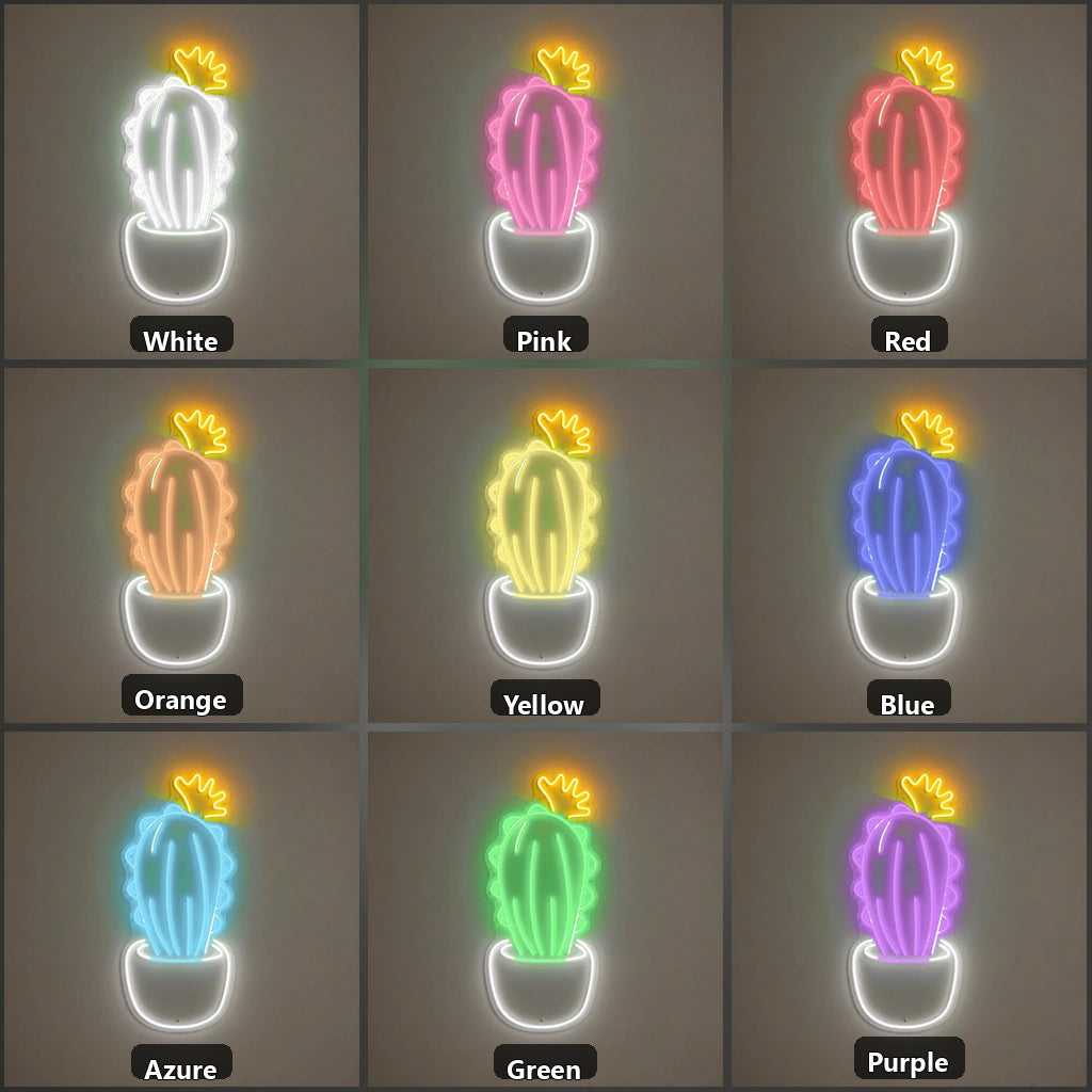 Potted Cactus Room Vintage LED Neon Sign Wall Neon Signs - Shineneon