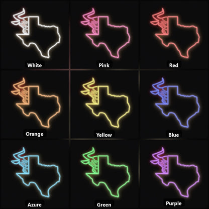 Texas Map Bull Vintage LED Neon Sign Wall Neon Signs - Shineneon
