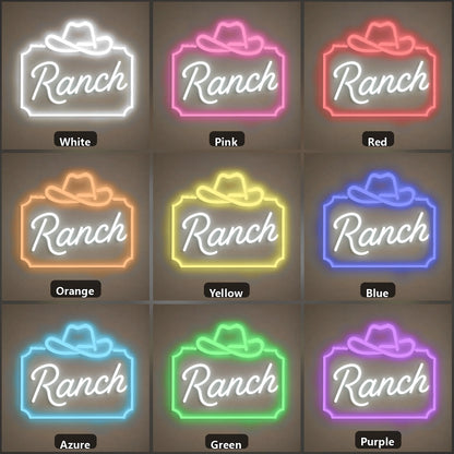Ranch Cowboy Hat Frame Vintage LED Neon Sign Home Neon Signs - Shineneon