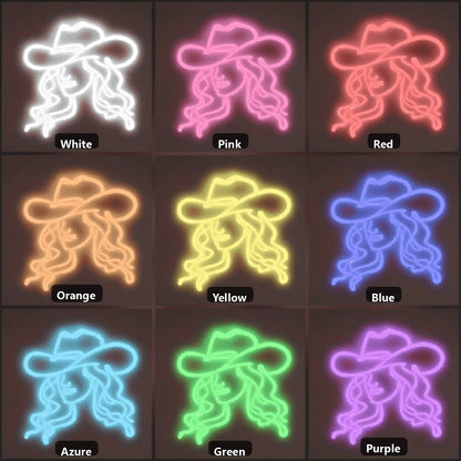 Rodeo Cowgirl Face Vintage LED Neon Sign Home Neon Signs - Shineneon