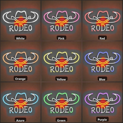 Rodeo Cowboy Hat Longhorn Vintage LED Neon Sign Home Neon Signs - Shineneon