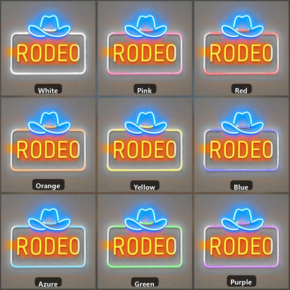 Rodeo Cowboy Hat Frame Vintage LED Neon Sign Home Neon Signs - Shineneon