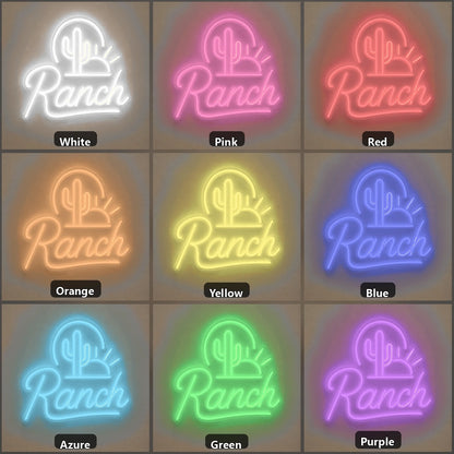 Ranch Cactus Sunset Vintage LED Neon Sign Home Neon Signs - Shineneon