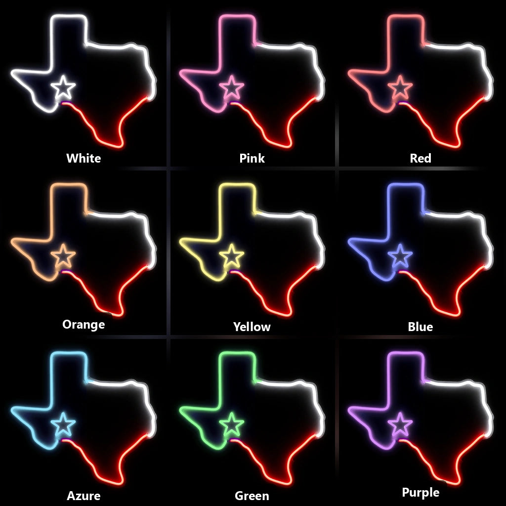 Texas Outline Flag Bands Vintage LED Neon Sign Home Neon Signs - Shineneon
