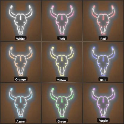 Ranch Bull Skull Vintage LED Neon Sign Home Neon Signs - Shineneon