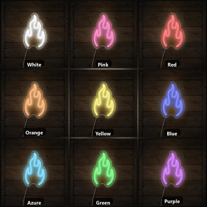 Single Flame Outline Vintage LED Neon Sign Home Neon Signs - Shineneon