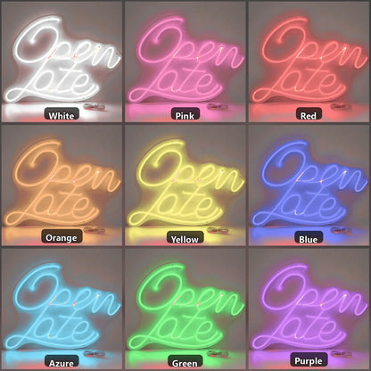 Open Late Script Vintage LED Neon Sign Wall Neon Signs - Shineneon