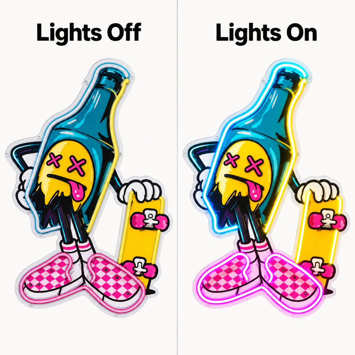 Skateboarding Skull LED Neon Sign - Shineneon