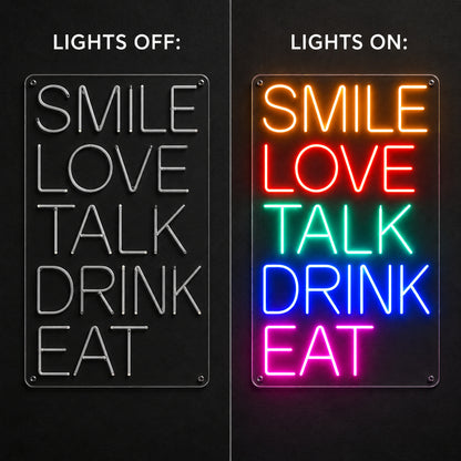 Smile Love Talk Drink Eat LED Neon Sign Wall Neon Signs - Shineneon