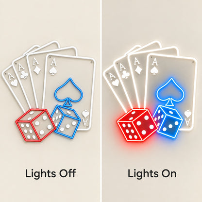 Poker Cards and Dice LED Neon Sign - Shineneon