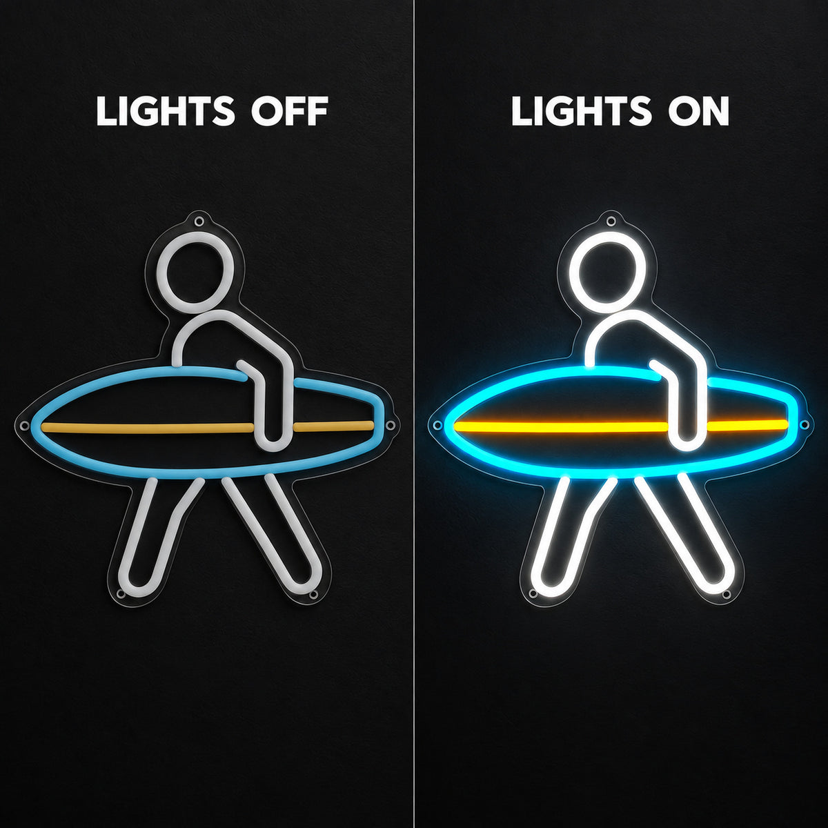 Man With Surfboard LED Neon Sign - Shineneon