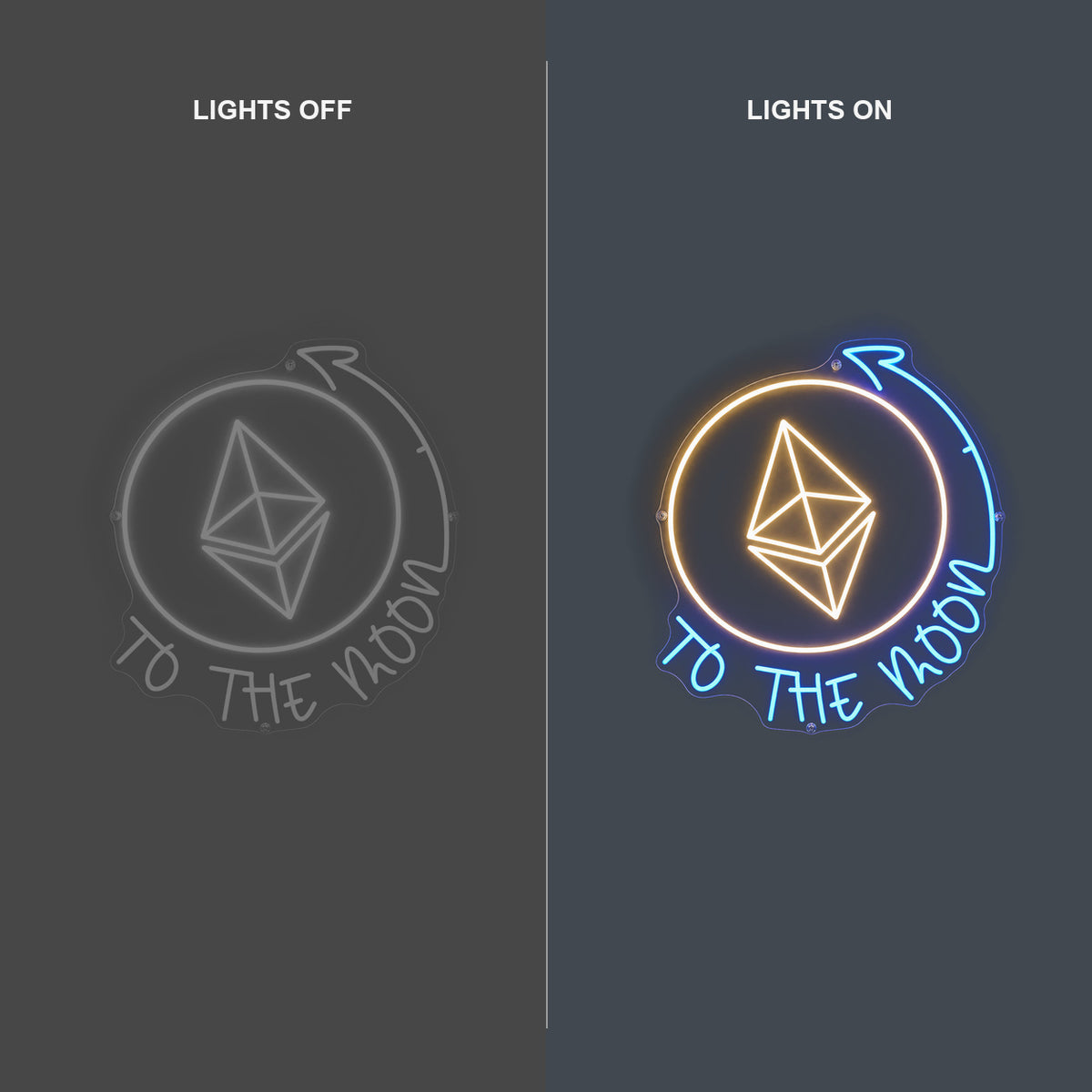 To The Moon LED Neon Sign Wall Neon Signs - Shineneon