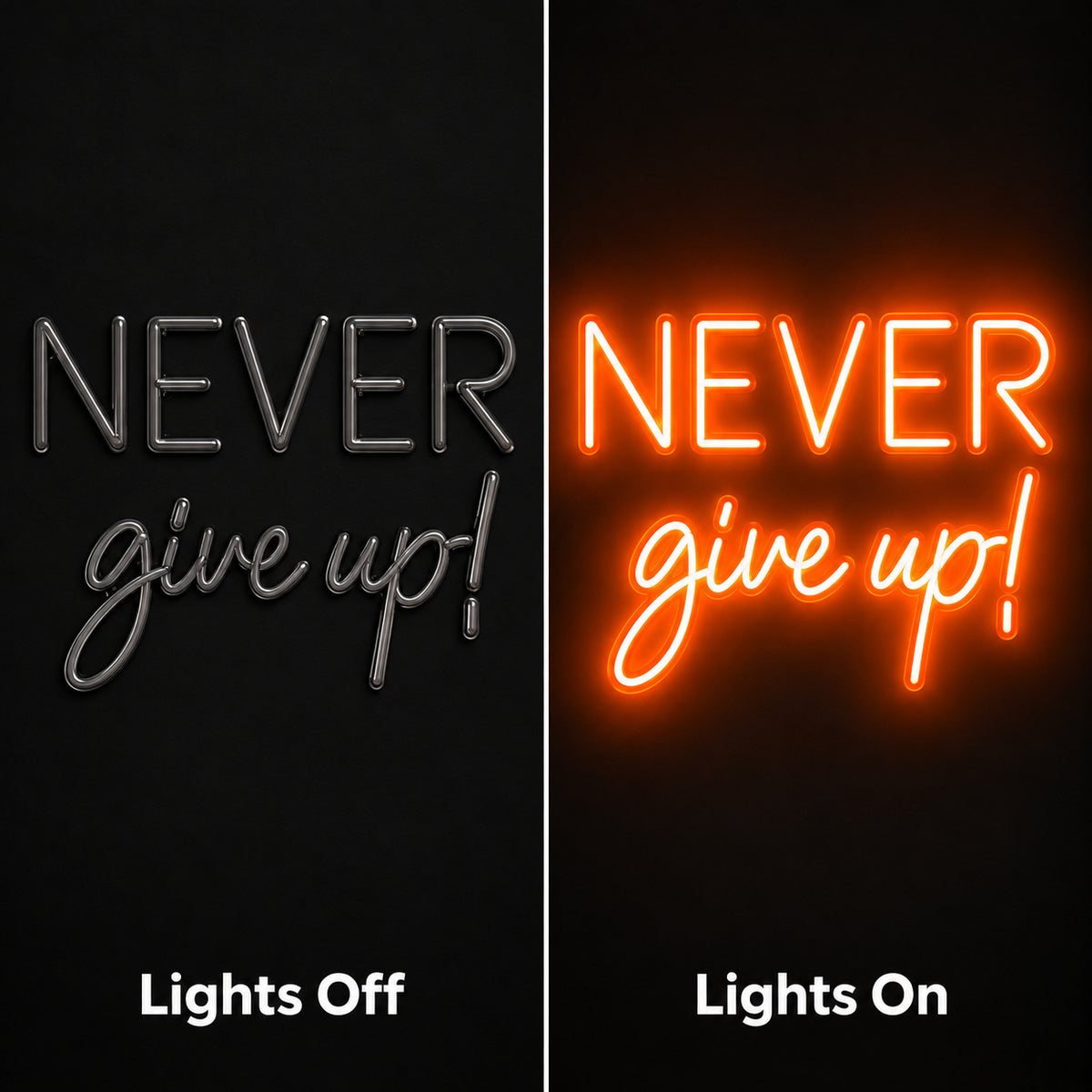Never Give Up LED Neon Sign Wall Neon Signs - Shineneon