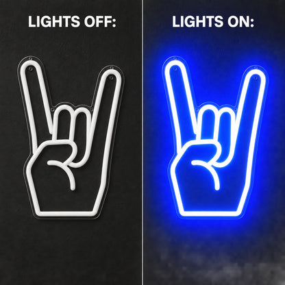 Rock On Emoji LED Neon Sign - Shineneon