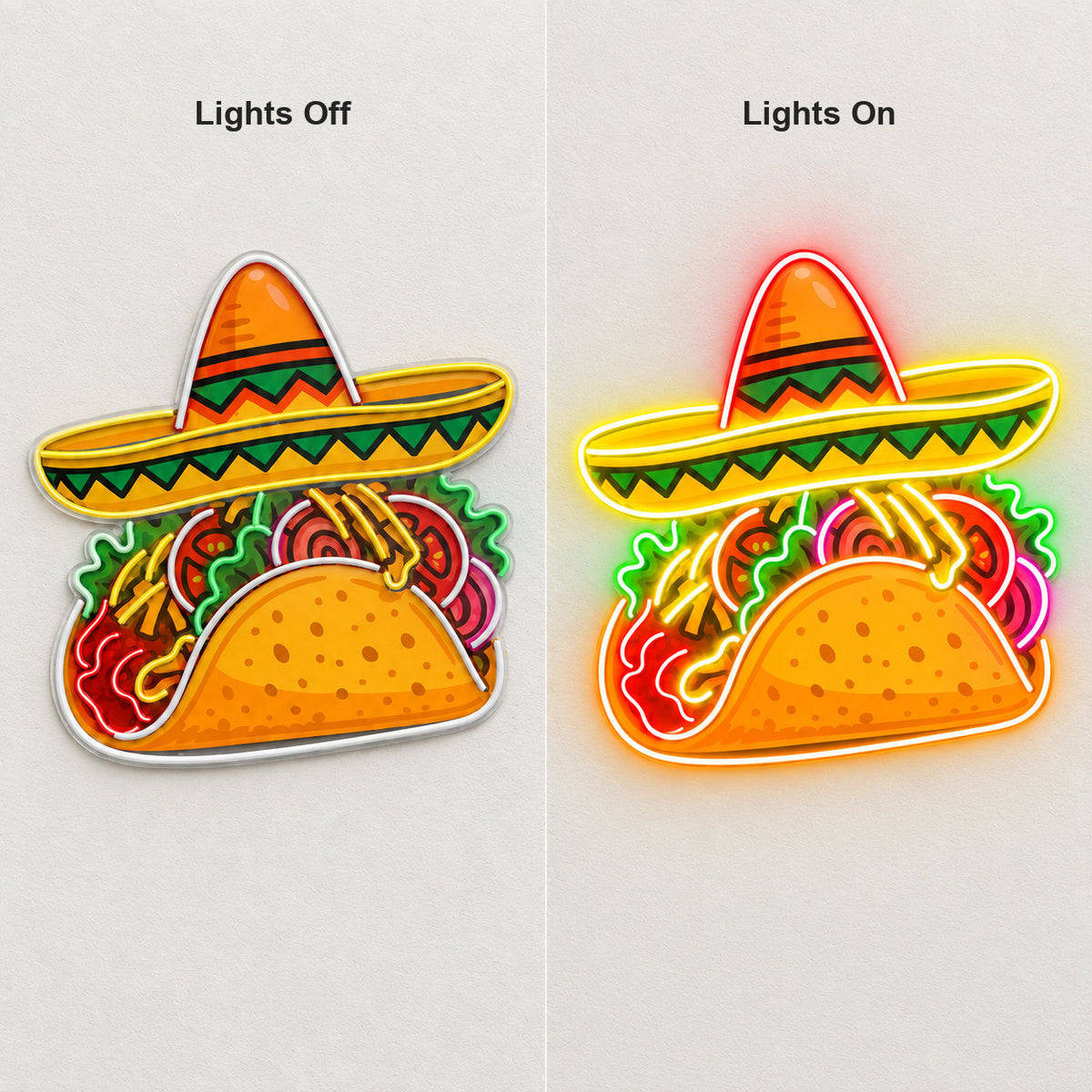 Sombrero Taco LED Neon Sign - Shineneon