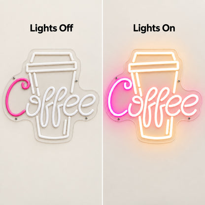 Takeout Coffee Script LED Neon Sign - Shineneon