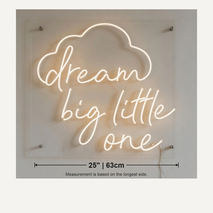Dream Big Little One LED Neon Sign for Kids Room Dimmable Wall Decor - Shineneon