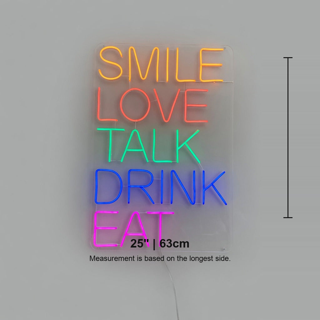 Smile Love Talk Drink Eat LED Neon Sign for Bar - Shineneon