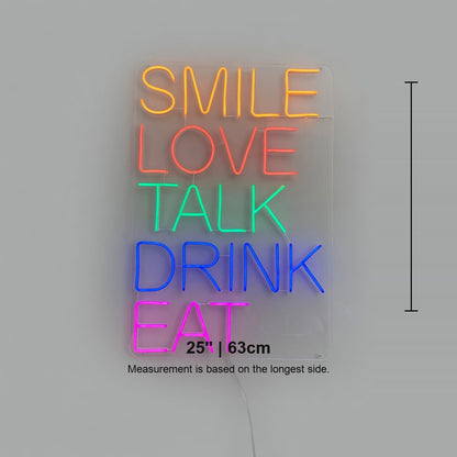 Smile Love Talk Drink Eat LED Neon Sign for Bar - Shineneon