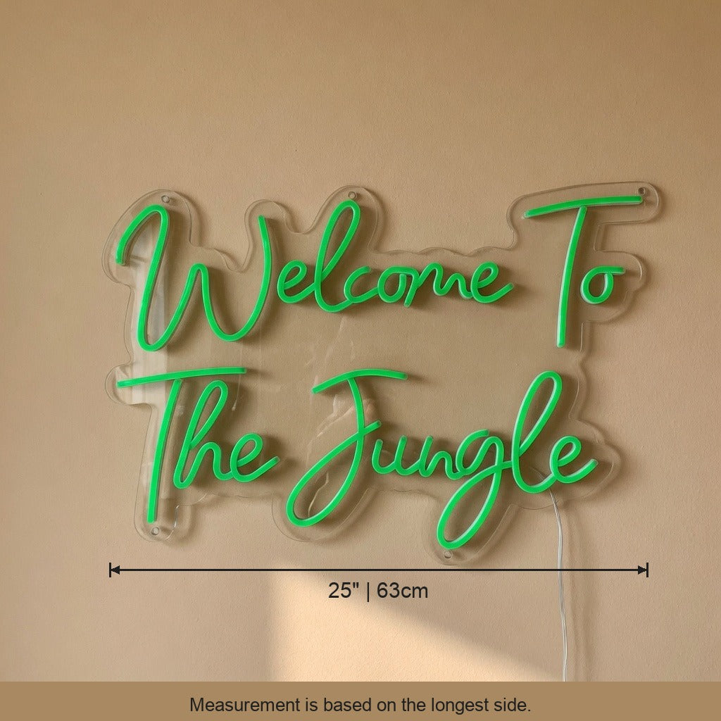 Welcome to the Jungle LED Neon Sign Two Line Rounded Script - Shineneon