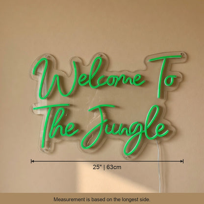 Welcome to the Jungle LED Neon Sign Two Line Rounded Script - Shineneon
