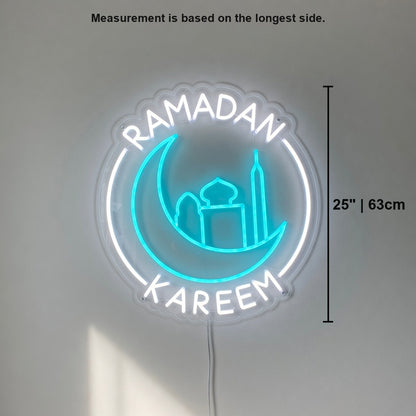 Ramadan Kareem LED Neon Sign Circle Crescent Badge - Shineneon