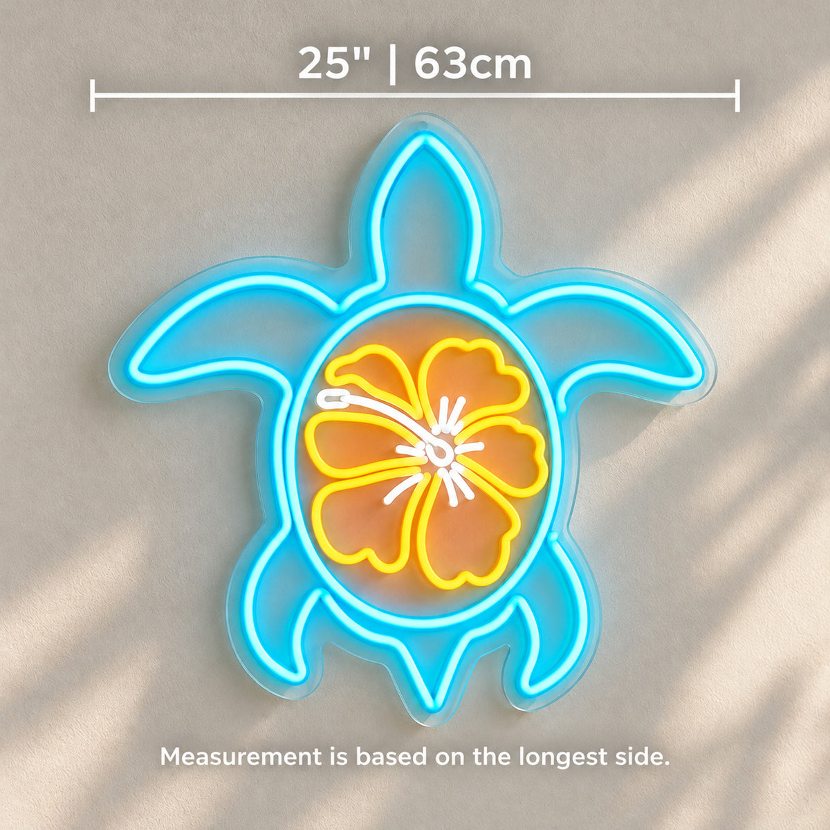 Sea Turtle with Hibiscus LED Neon Sign Wall Neon Signs - Shineneon