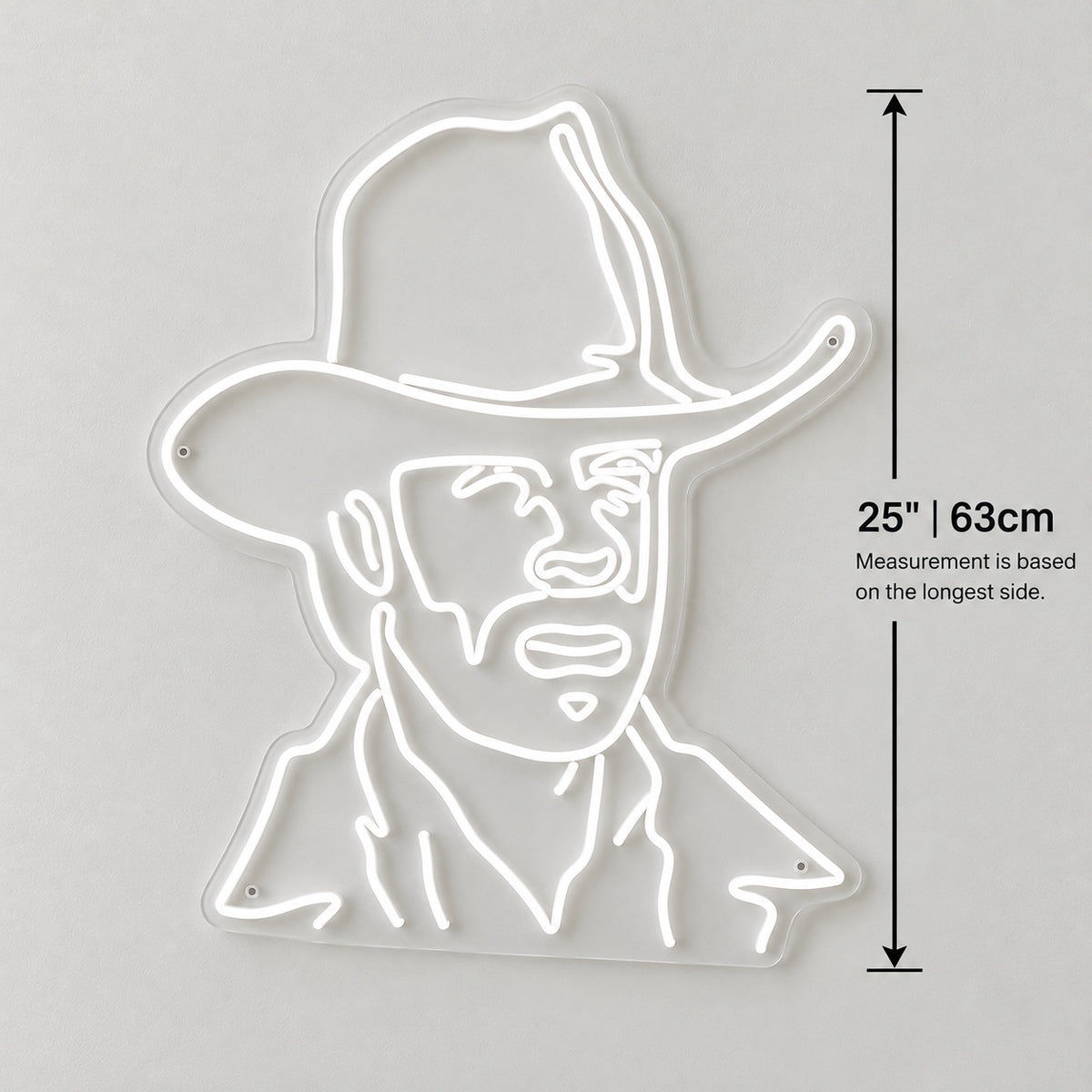 Cowboy Face Art LED Neon Sign for Man Cave, Dimmable Wall Decor - Shineneon