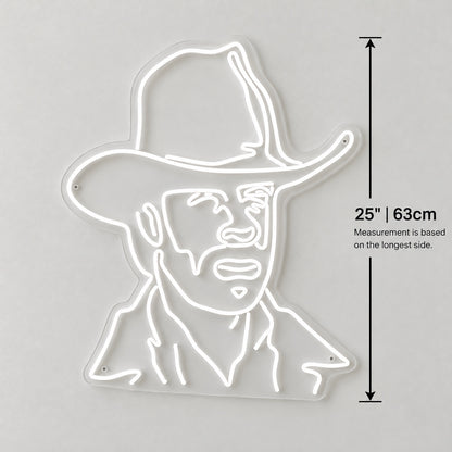 Cowboy Face Art LED Neon Sign for Man Cave, Dimmable Wall Decor - Shineneon