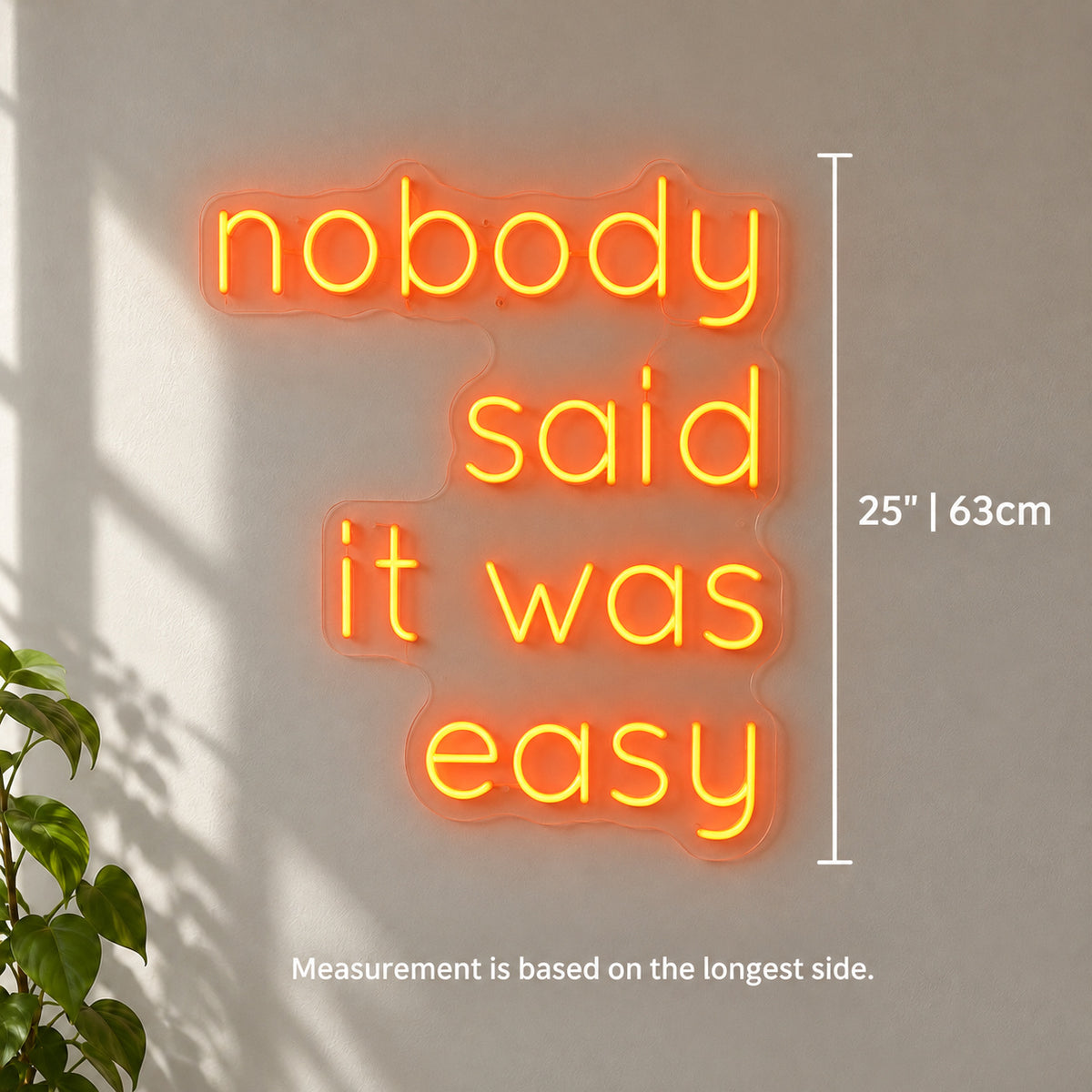 Nobody Said It Was Easy LED Neon Sign Dimmable Wall Light Wall Neon Signs - Shineneon