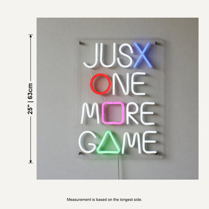 Just One More Game LED Neon Sign for Man Cave Dimmable Wall Decor - Shineneon