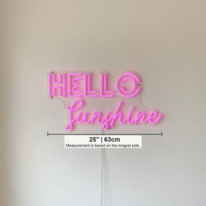 Hello Sunshine LED Neon Sign Stacked Two Tone Script - Shineneon