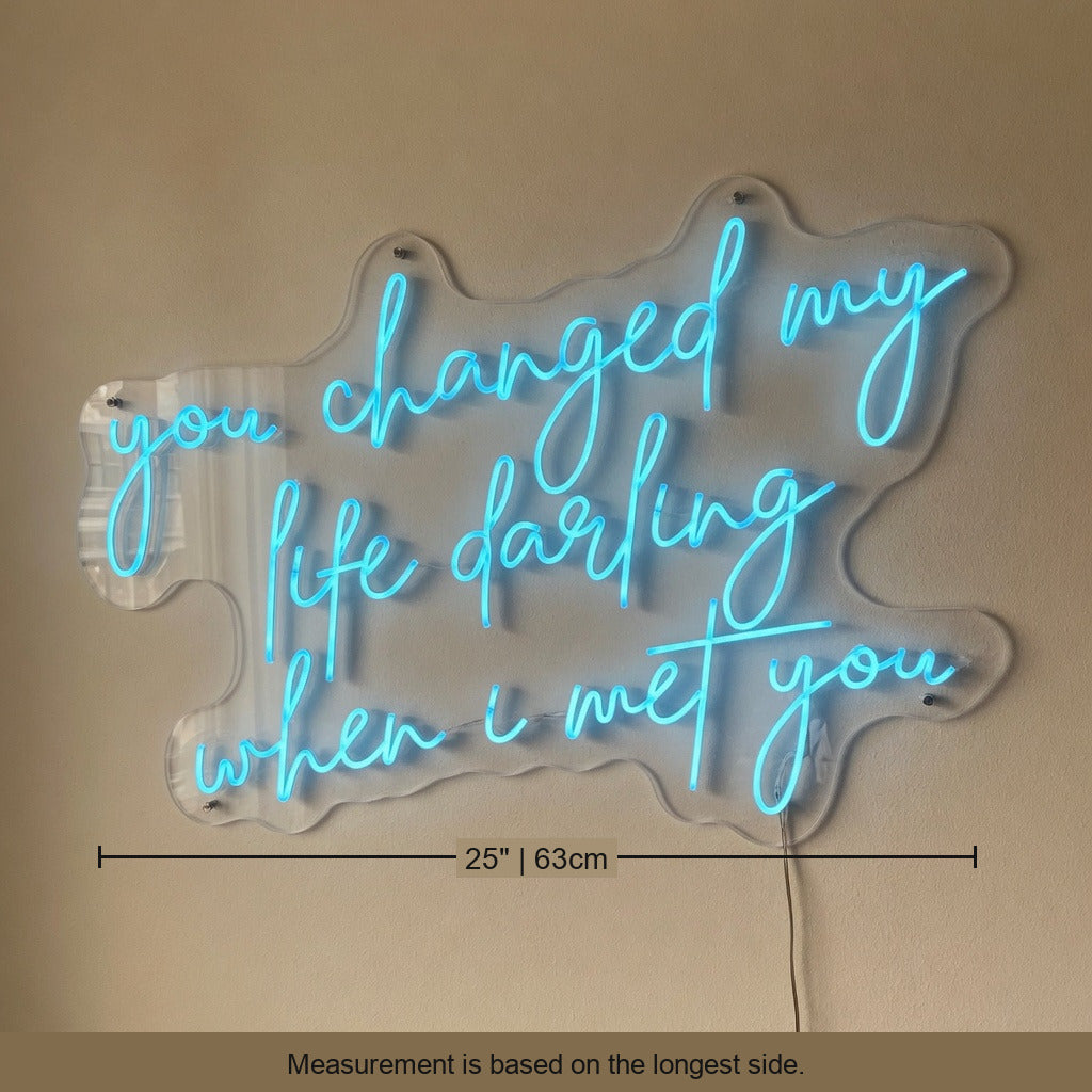 You Changed My Life Darling When I Met You LED Neon Sign - Shineneon