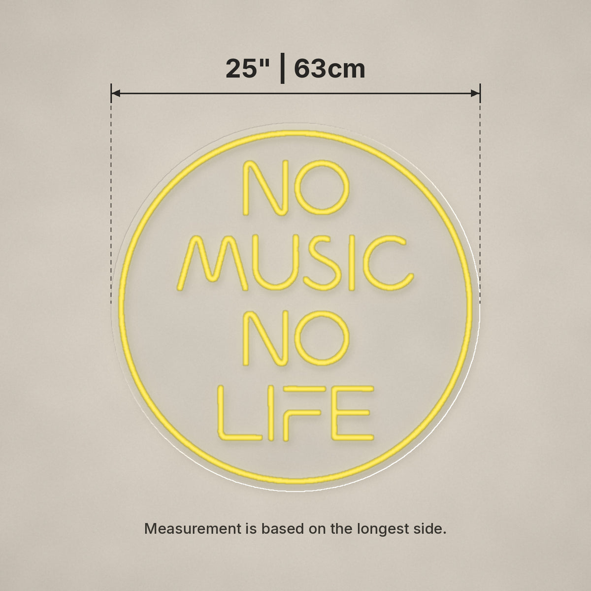 No Music No Life LED Neon Sign, Dimmable Wall Light - Shineneon