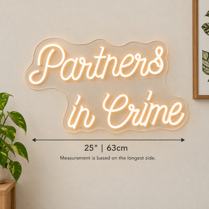 Partners in Crime LED Neon Sign for Man Cave Dimmable Wall Decor - Shineneon