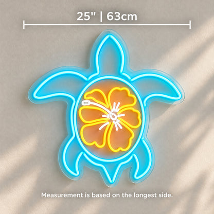Sea Turtle with Hibiscus LED Neon Sign - Shineneon