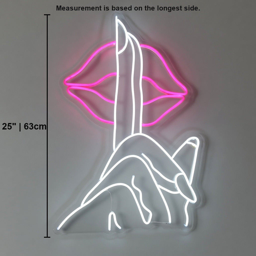 Secret Finger on Lip LED Neon Sign - Shineneon