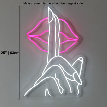 Secret Finger on Lip LED Neon Sign - Shineneon
