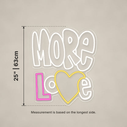 More Love LED Neon Sign, Dimmable Wall Light - Shineneon