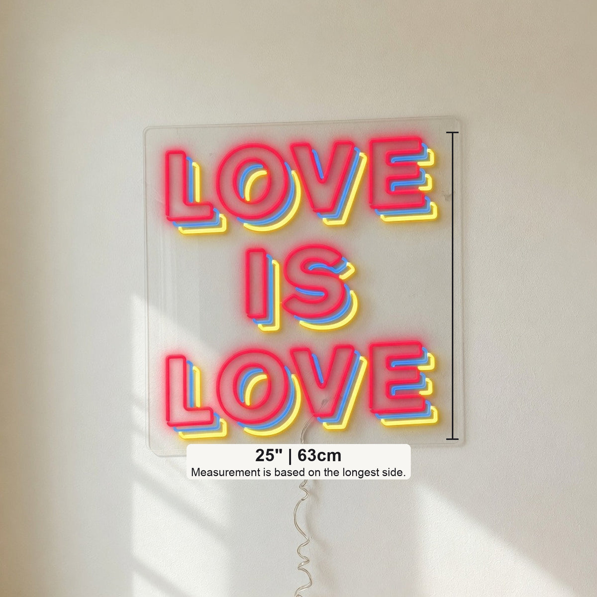 Love is Love LED Neon Sign Stacked Boxed Caps - Shineneon