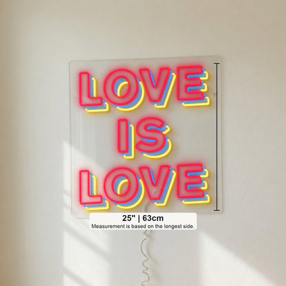 Love is Love LED Neon Sign Stacked Boxed Caps - Shineneon