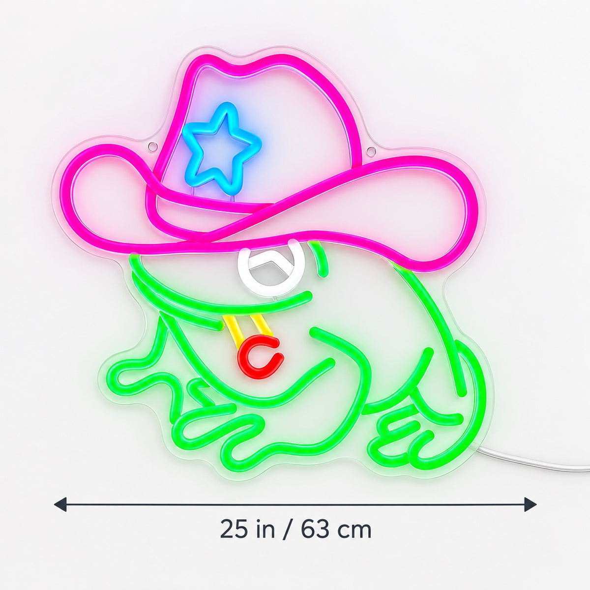 Cowboy Frog LED Neon Sign, Dimmable Wall Light - Shineneon