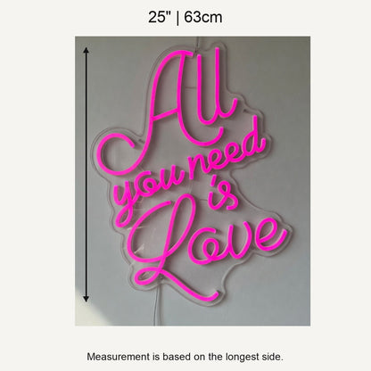 All You Need Is Love LED Neon Sign Swirl Script Design - Shineneon