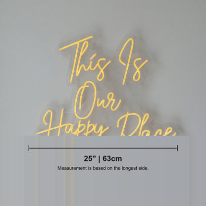 This Is Our Happy Place LED Neon Sign Bold Retro Caps - Shineneon