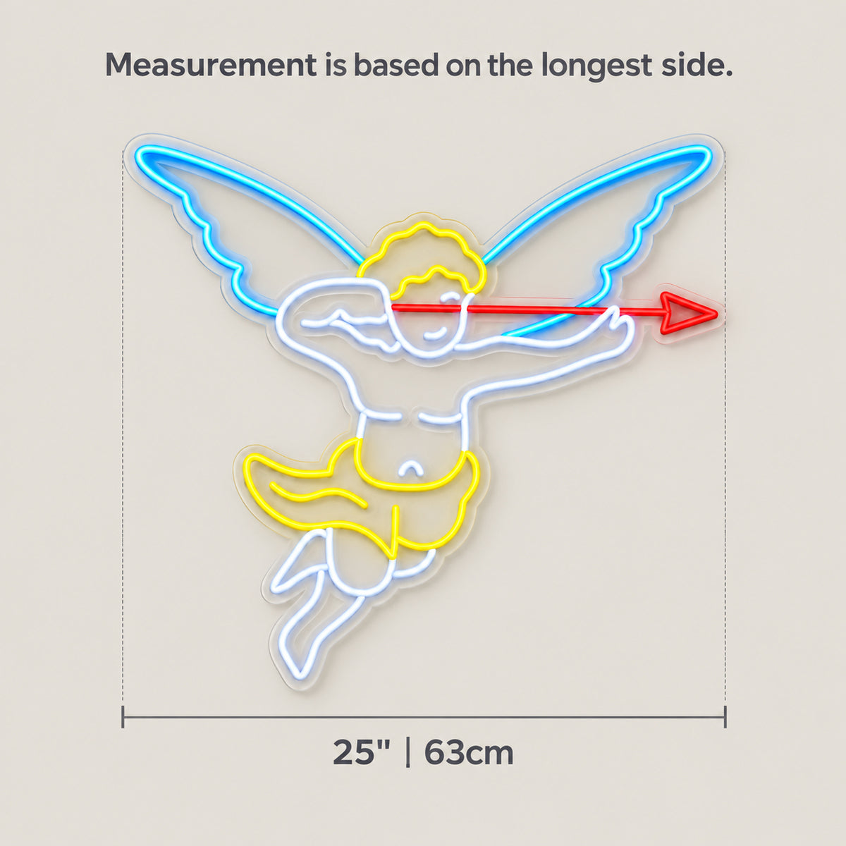 Cupid's Bow and Arrow LED Neon Sign Arrow Through Heart Design - Shineneon