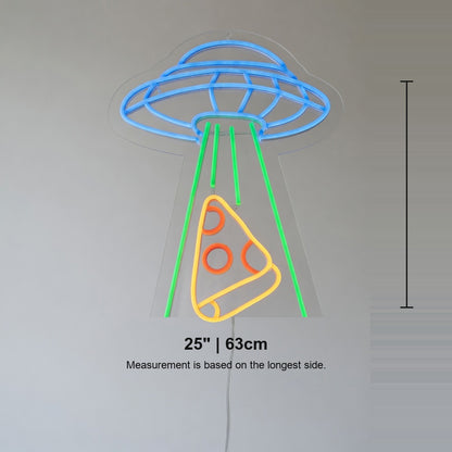 UFO Pizza Abduction LED Neon Sign for Bar - Shineneon